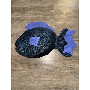 Folktails Folkmanis Blue Fish Hand Puppet Plush  Vintage Full Body